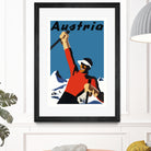 Austria Skiing Poster by Lorna Carroll on GIANT ART - blue digital drawing