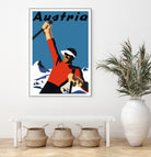 Austria Skiing Poster by Lorna Carroll on GIANT ART - blue digital drawing