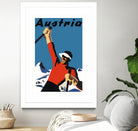 Austria Skiing Poster by Lorna Carroll on GIANT ART - blue digital drawing