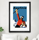 Austria Skiing Poster by Lorna Carroll on GIANT ART - blue digital drawing