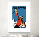 Austria Skiing Poster by Lorna Carroll on GIANT ART - blue digital drawing