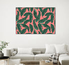 Banana leaves tropical leaves green pink by susana costa on GIANT ART - pink photo manipulation