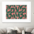 Banana leaves tropical leaves green pink by susana costa on GIANT ART - pink photo manipulation