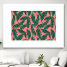 Banana leaves tropical leaves green pink by susana costa on GIANT ART - pink photo manipulation