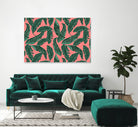 Banana leaves tropical leaves green pink by susana costa on GIANT ART - pink photo manipulation