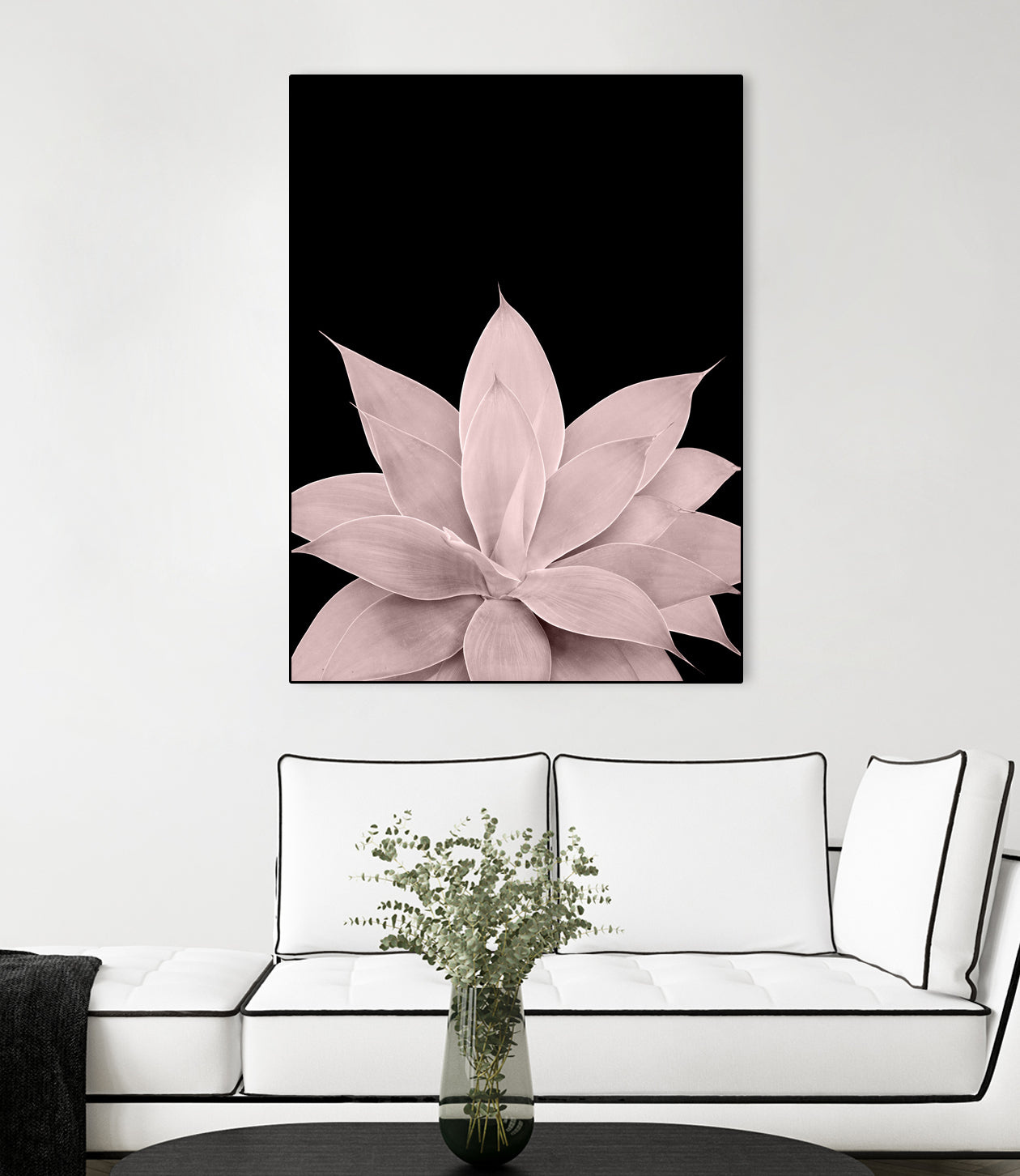 Blush Agave on Black #1 #tropical #decor #art by Anita & Bella Jantz on GIANT ART - pink photo illustration