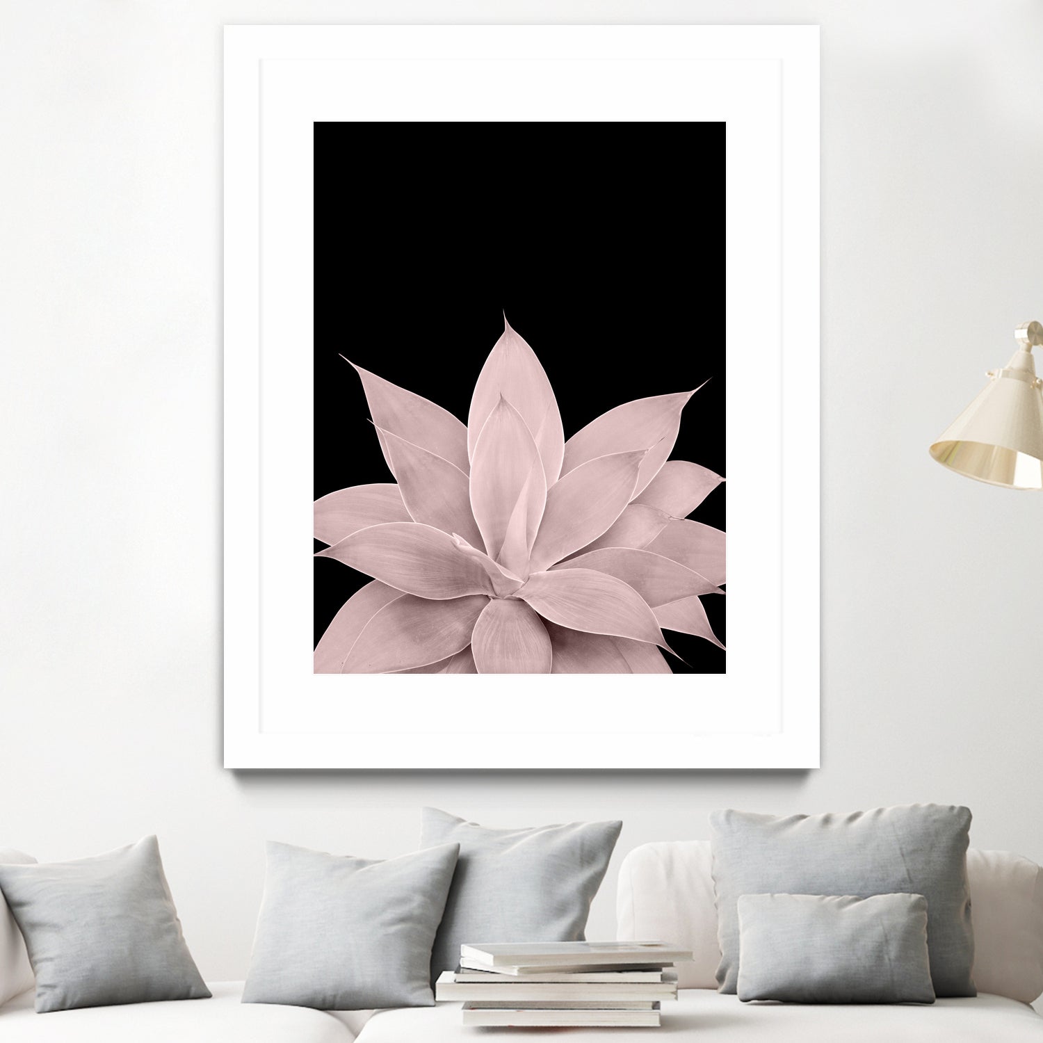 Blush Agave on Black #1 #tropical #decor #art by Anita & Bella Jantz on GIANT ART - pink photo illustration