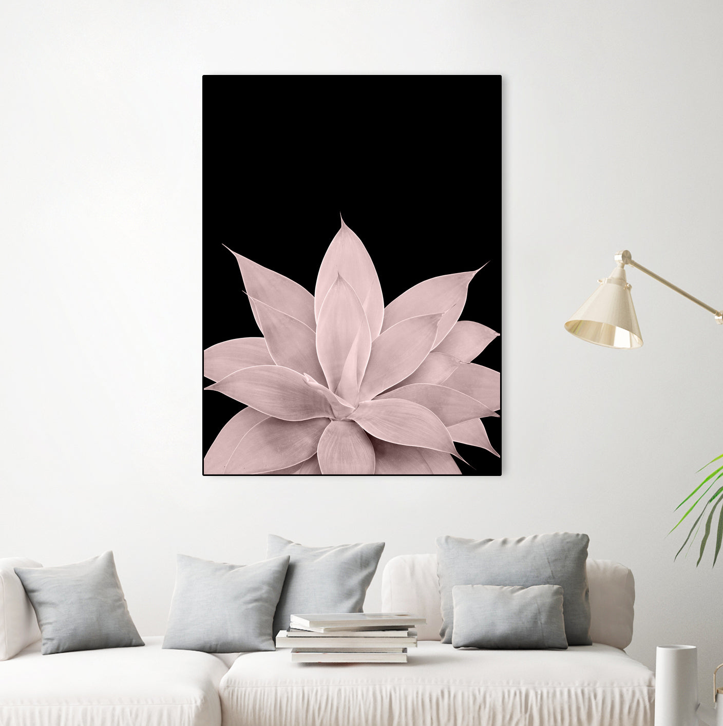 Blush Agave on Black #1 #tropical #decor #art by Anita & Bella Jantz on GIANT ART - pink photo illustration