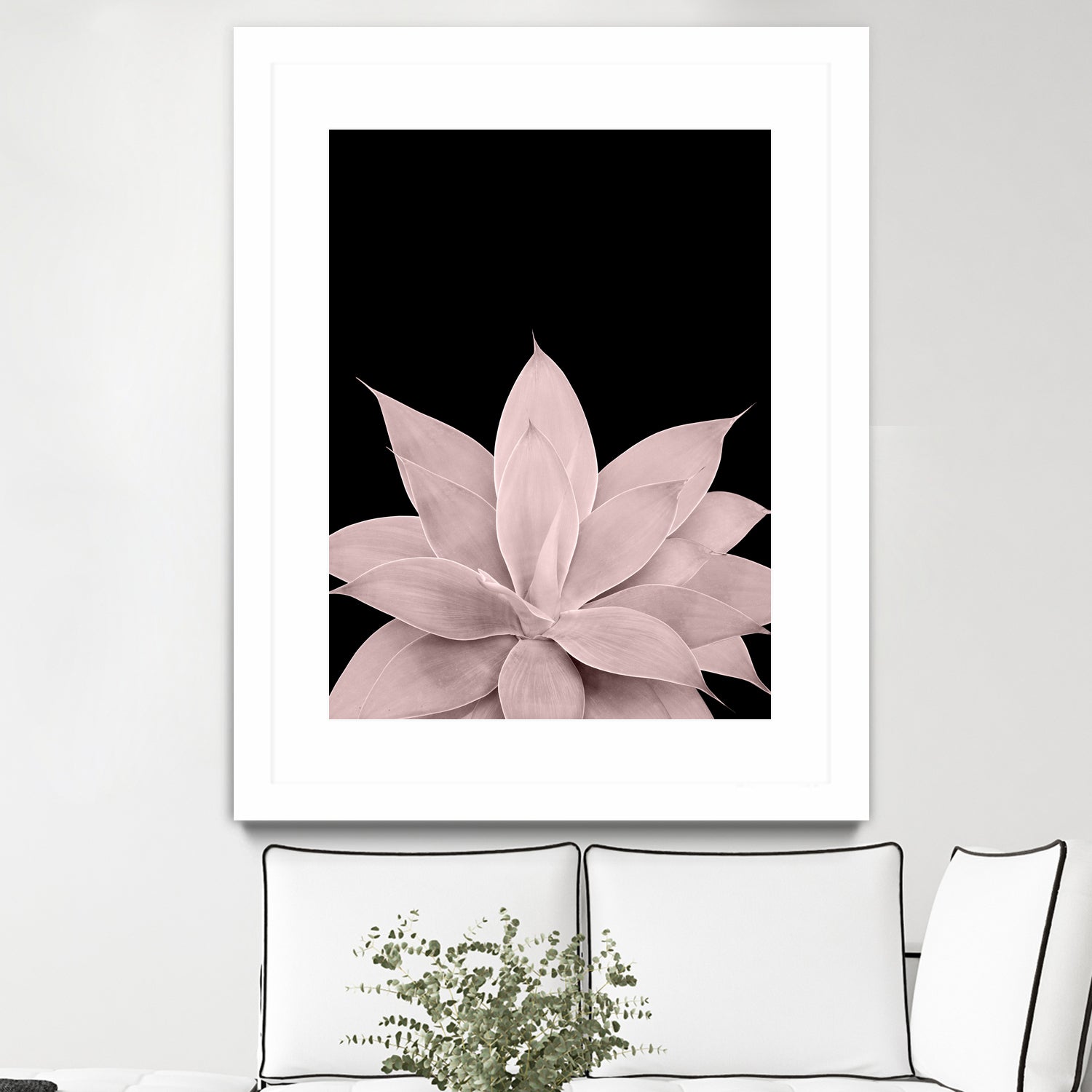 Blush Agave on Black #1 #tropical #decor #art by Anita & Bella Jantz on GIANT ART - pink photo illustration