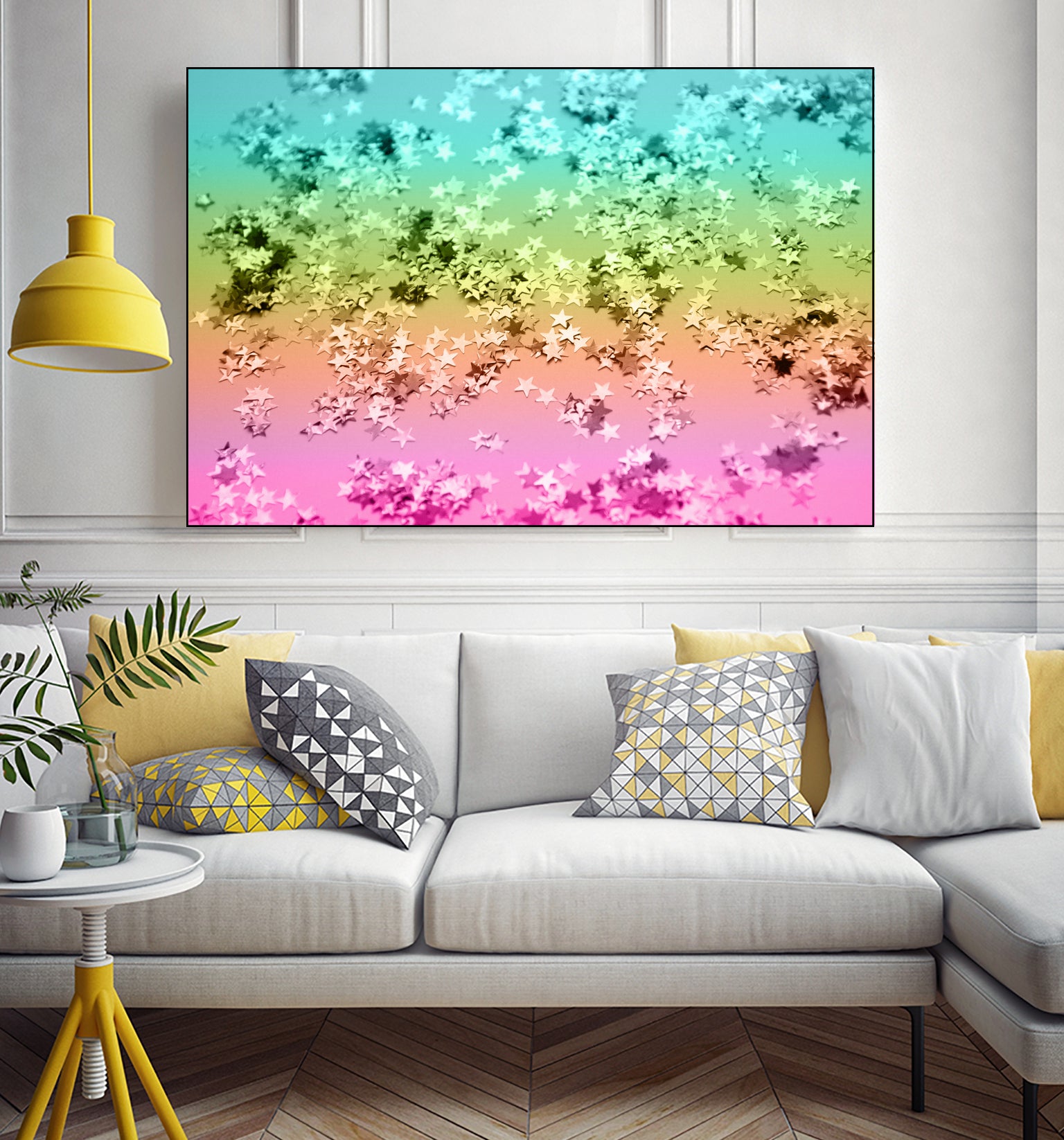 Rainbow Stars Glitter #1 #shiny #decor #art by Anita & Bella Jantz on GIANT ART - yellow photo manipulation