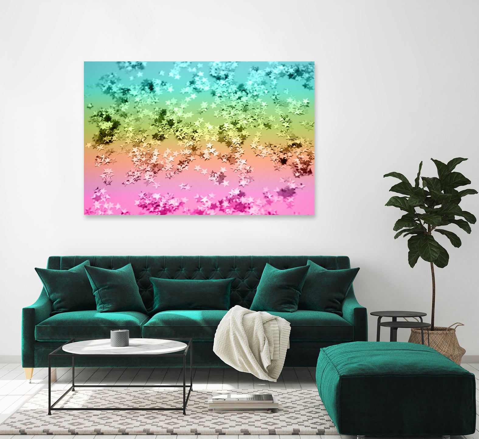 Rainbow Stars Glitter #1 #shiny #decor #art by Anita & Bella Jantz on GIANT ART - yellow photo manipulation