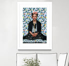 Frida kahlo Floral II by Vitor Costa on GIANT ART - blue photo illustration