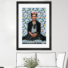 Frida kahlo Floral II by Vitor Costa on GIANT ART - blue photo illustration