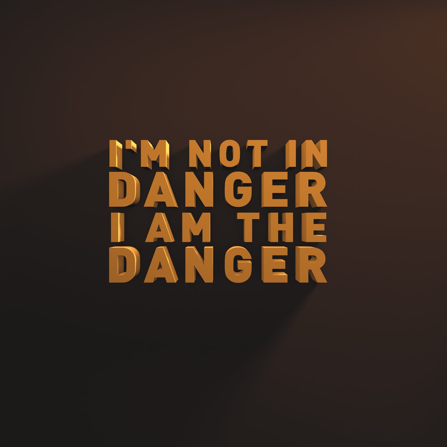 I'm not in danger. I am the danger. by Fábio Vita on GIANT ART - black 3d art