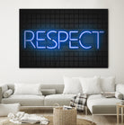 RESPECT – Neon Night by Art Frankenberg on GIANT ART - blue typography