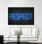 RESPECT – Neon Night by Art Frankenberg on GIANT ART - blue typography