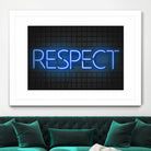 RESPECT – Neon Night by Art Frankenberg on GIANT ART - blue typography