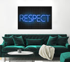 RESPECT – Neon Night by Art Frankenberg on GIANT ART - blue typography