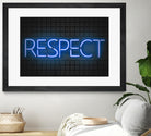 RESPECT – Neon Night by Art Frankenberg on GIANT ART - blue typography