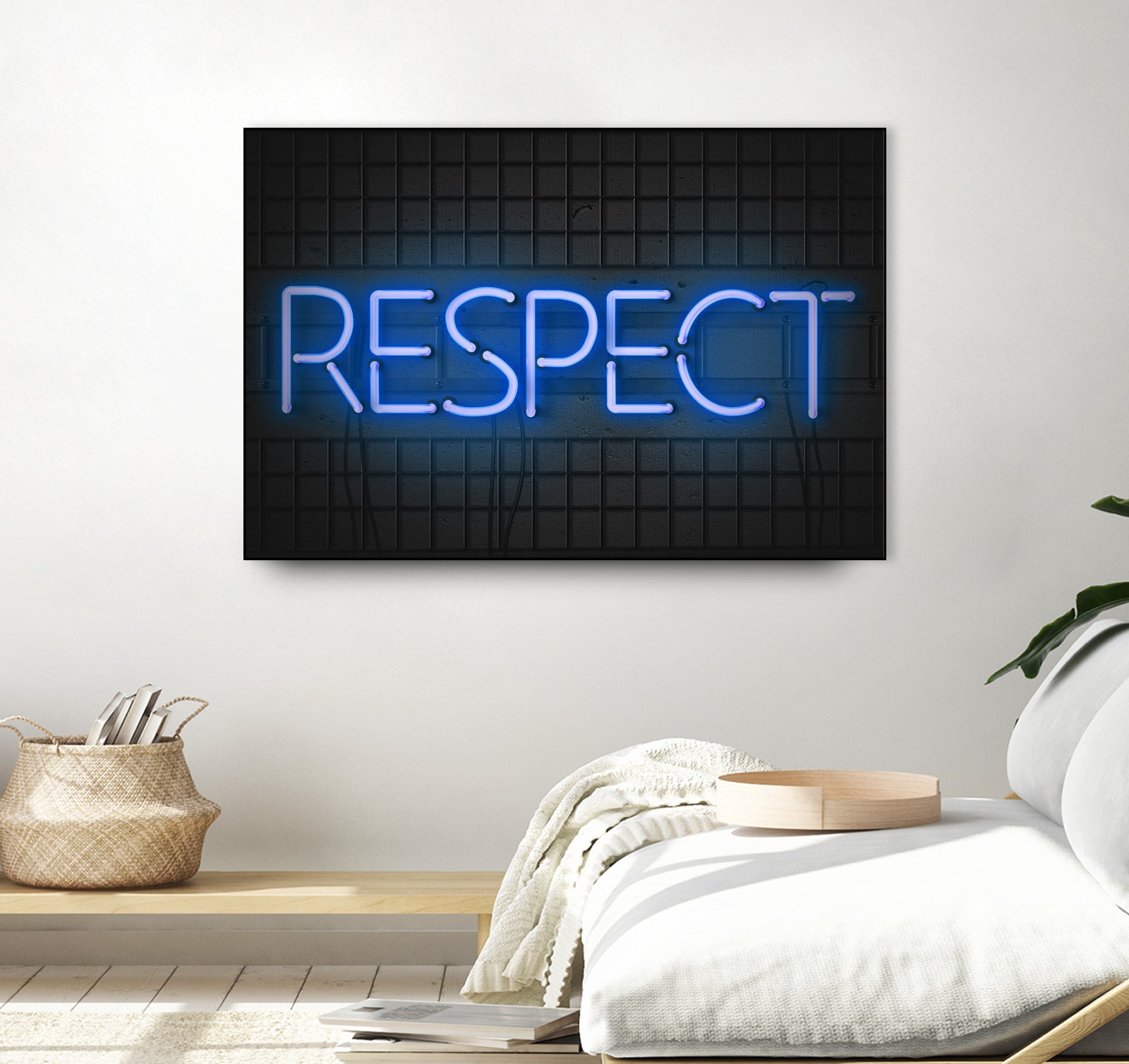 RESPECT – Neon Night by Art Frankenberg on GIANT ART - blue typography