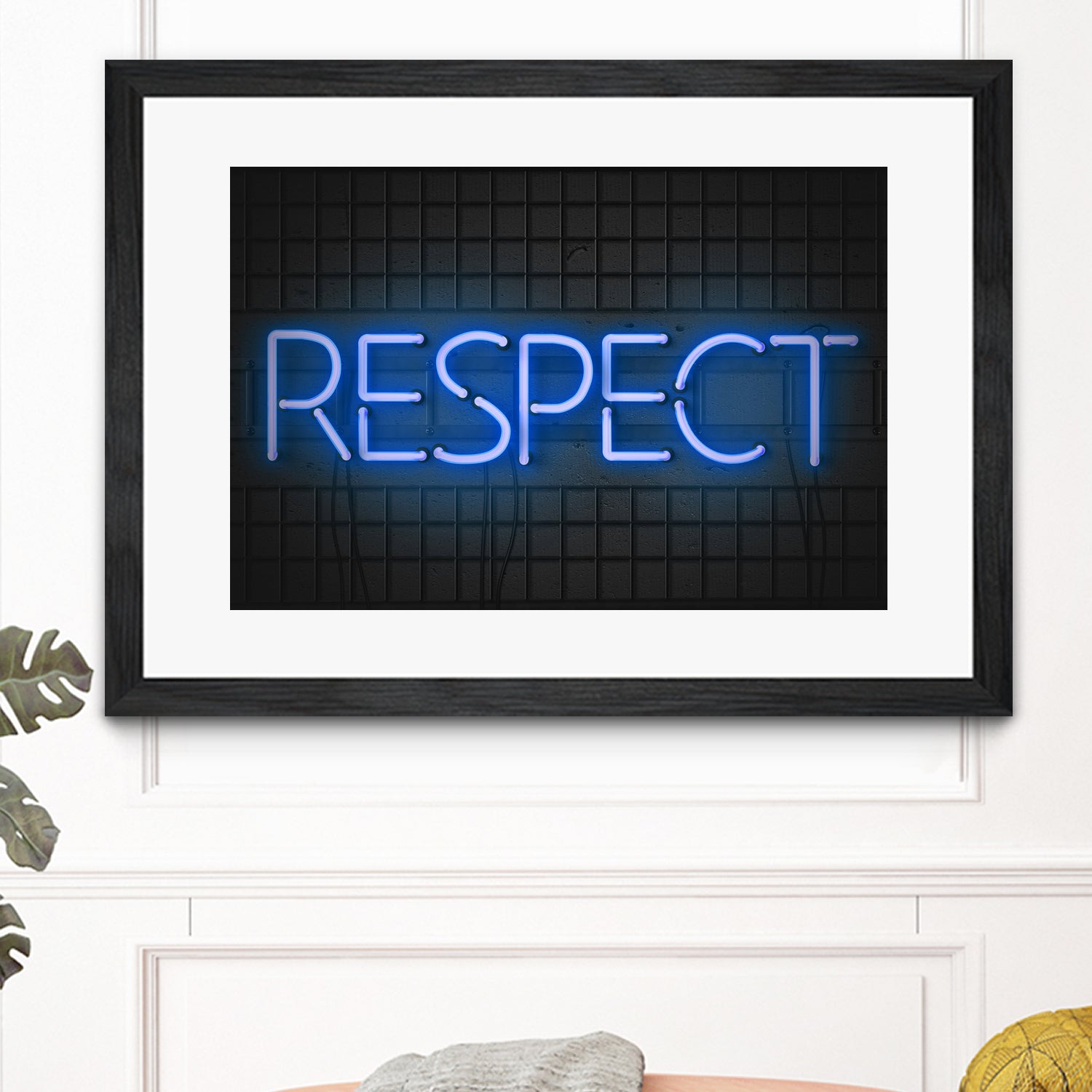 RESPECT – Neon Night by Art Frankenberg on GIANT ART - blue typography