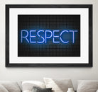 RESPECT – Neon Night by Art Frankenberg on GIANT ART - blue typography