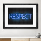 RESPECT – Neon Night by Art Frankenberg on GIANT ART - blue typography