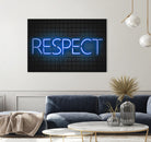 RESPECT – Neon Night by Art Frankenberg on GIANT ART - blue typography