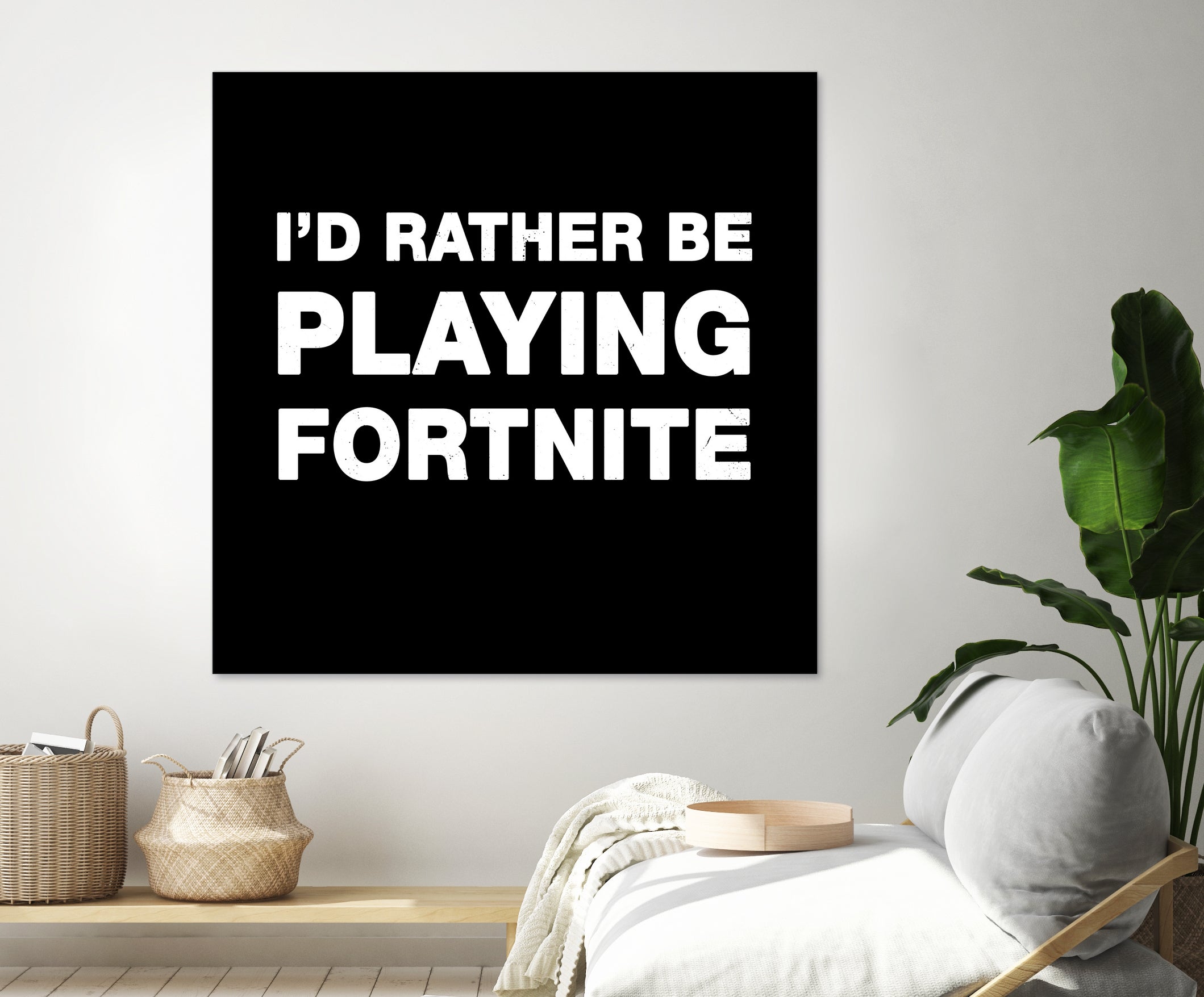 I'd rather be playing Fortnite by Cattoc C on GIANT ART - blue typography