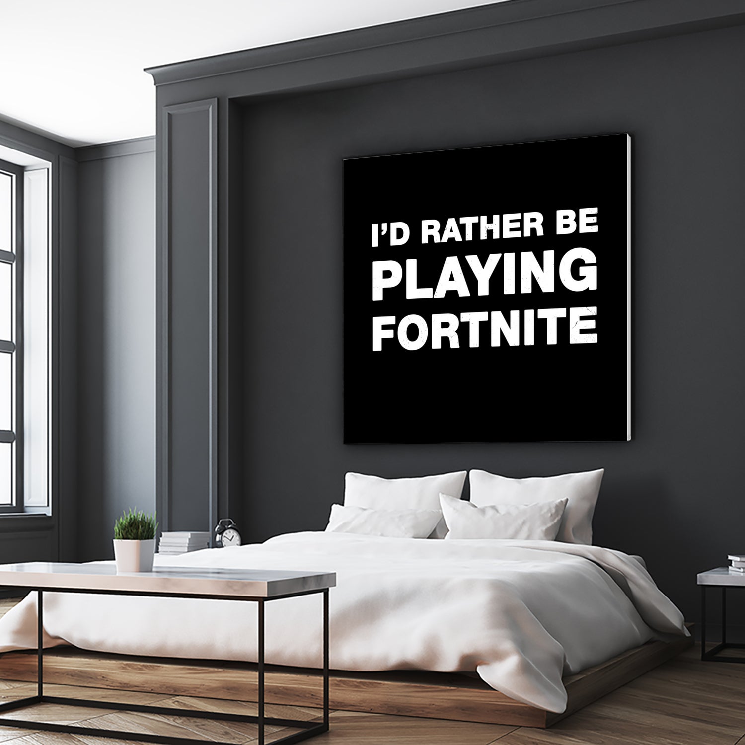 I'd rather be playing Fortnite by Cattoc C on GIANT ART - blue typography