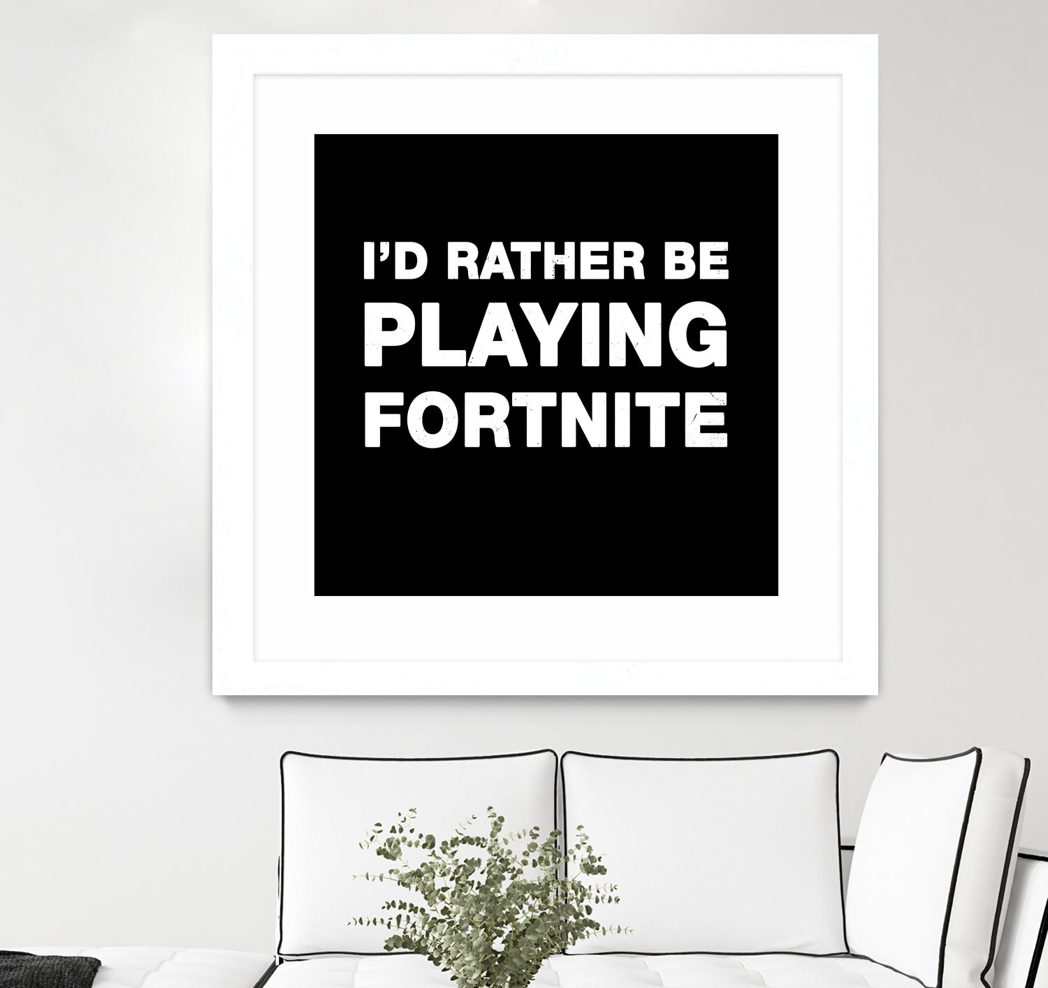 I'd rather be playing Fortnite by Cattoc C on GIANT ART - blue typography