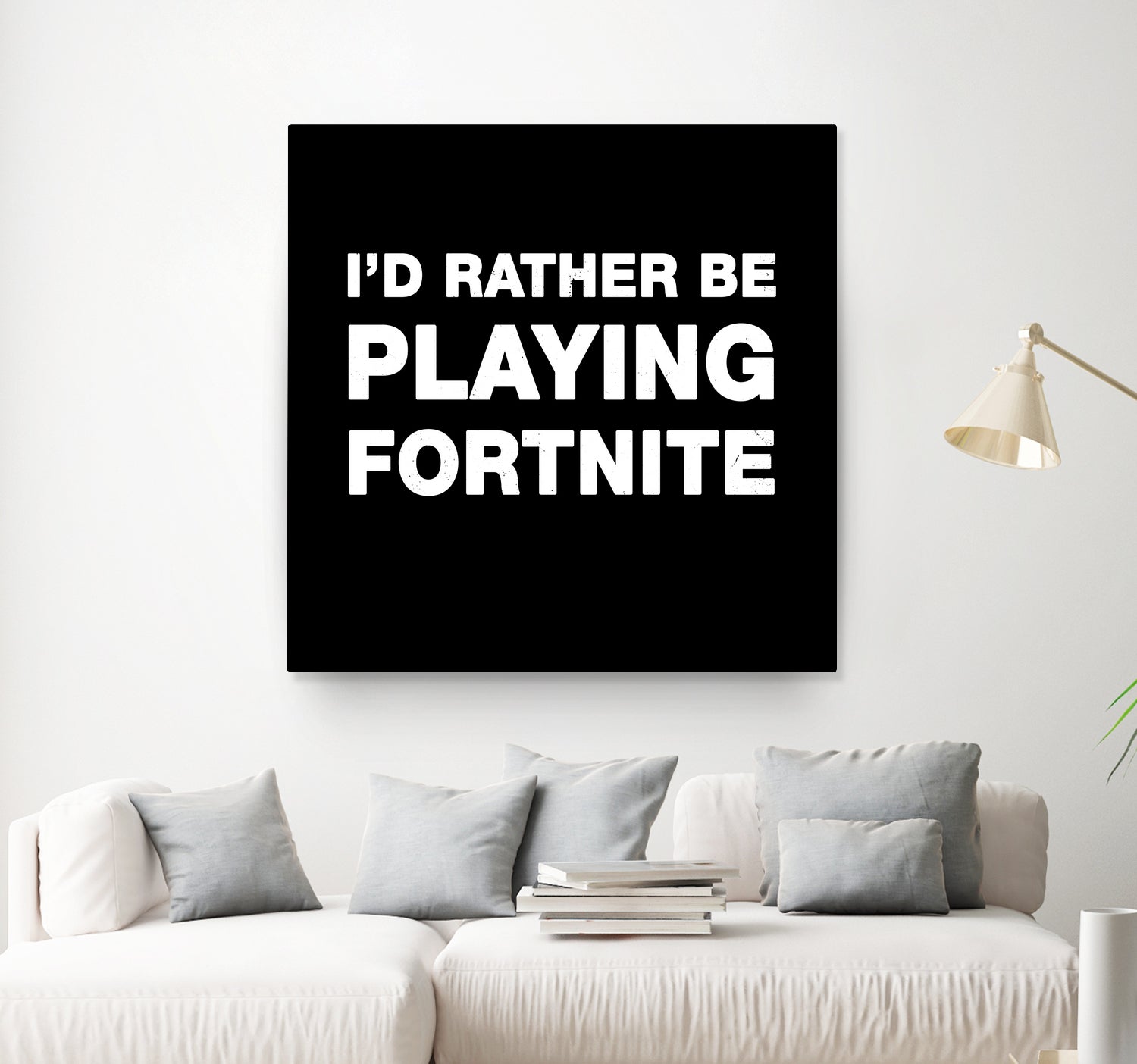 I'd rather be playing Fortnite by Cattoc C on GIANT ART - blue typography