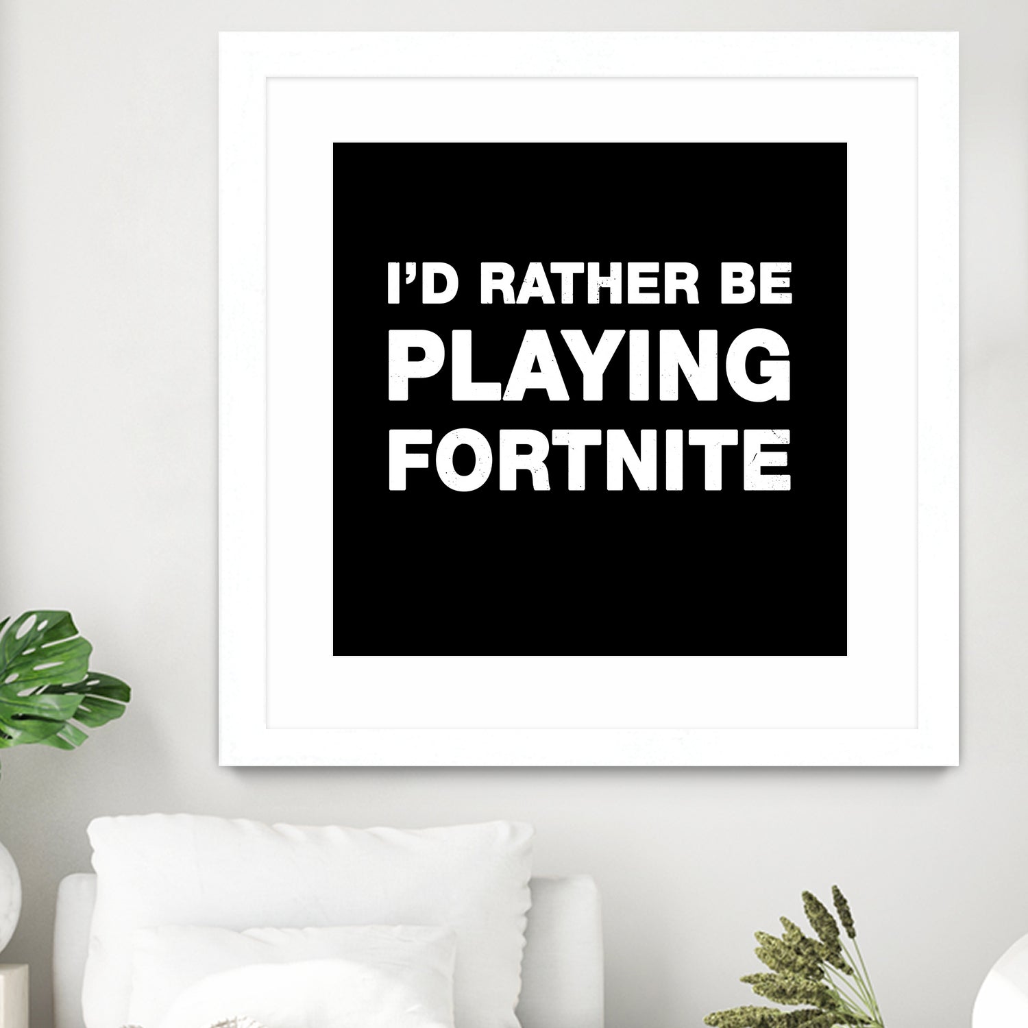 I'd rather be playing Fortnite by Cattoc C on GIANT ART - blue typography