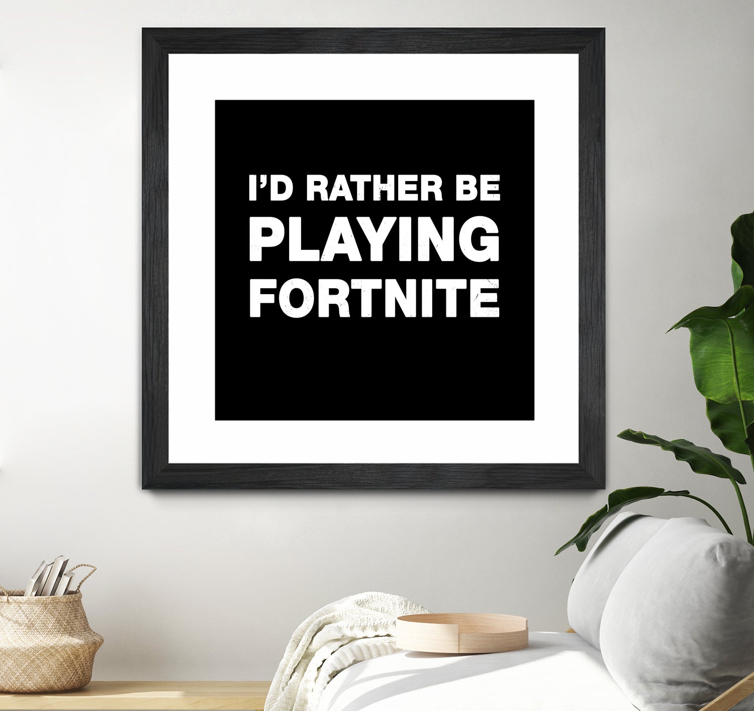 I'd rather be playing Fortnite by Cattoc C on GIANT ART - blue typography