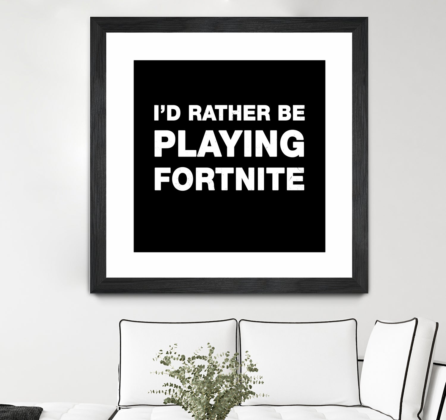 I'd rather be playing Fortnite by Cattoc C on GIANT ART - blue typography