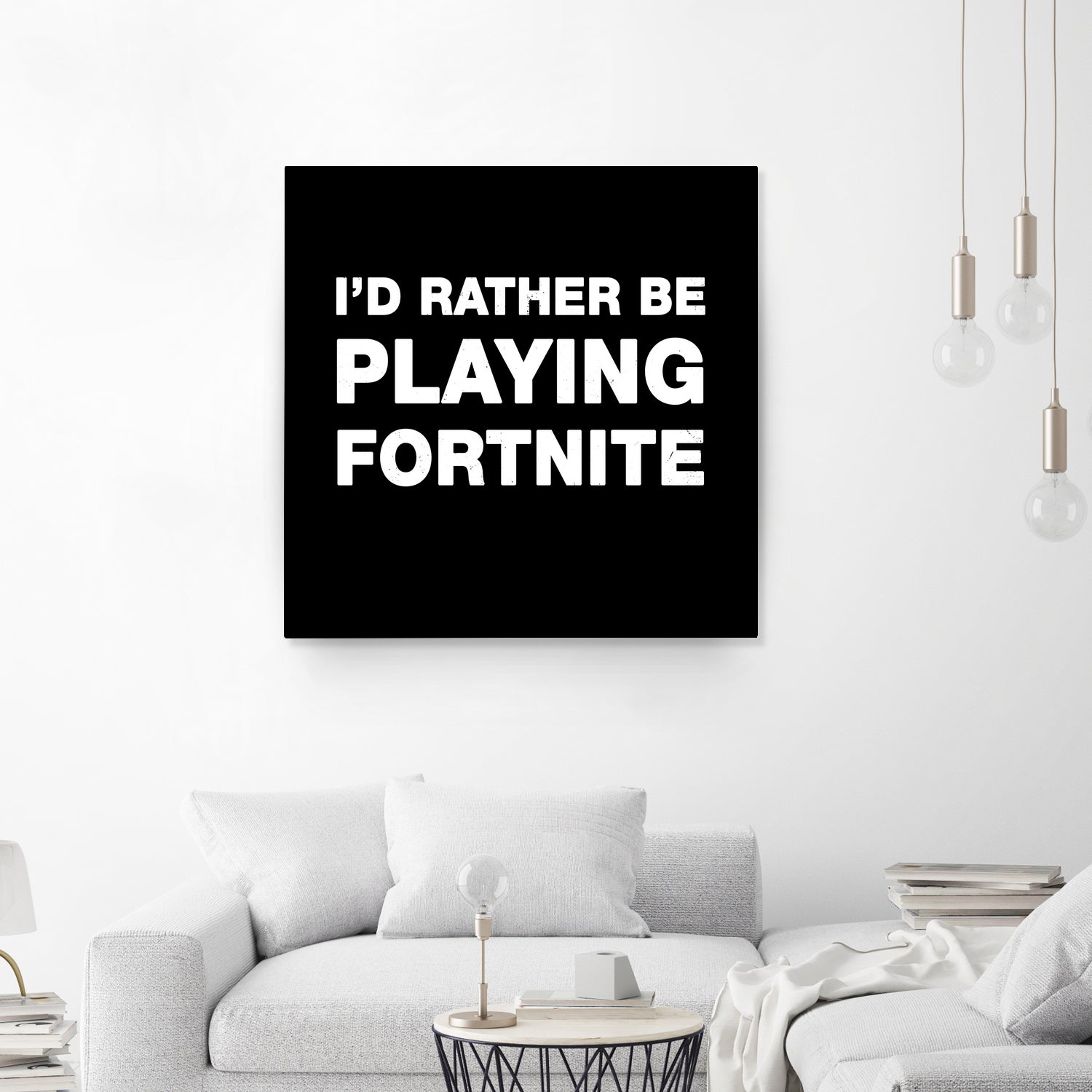 I'd rather be playing Fortnite by Cattoc C on GIANT ART - blue typography