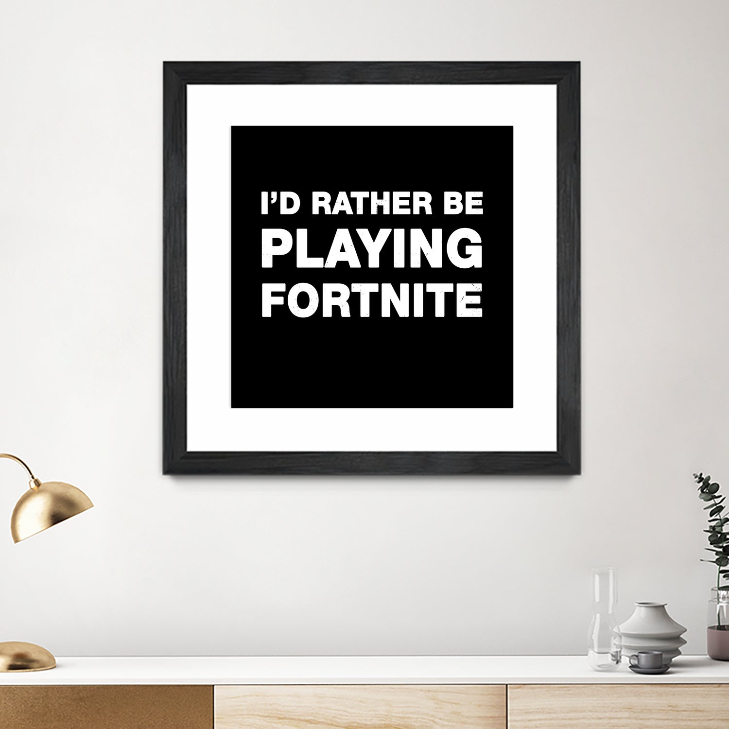 I'd rather be playing Fortnite by Cattoc C on GIANT ART - blue typography