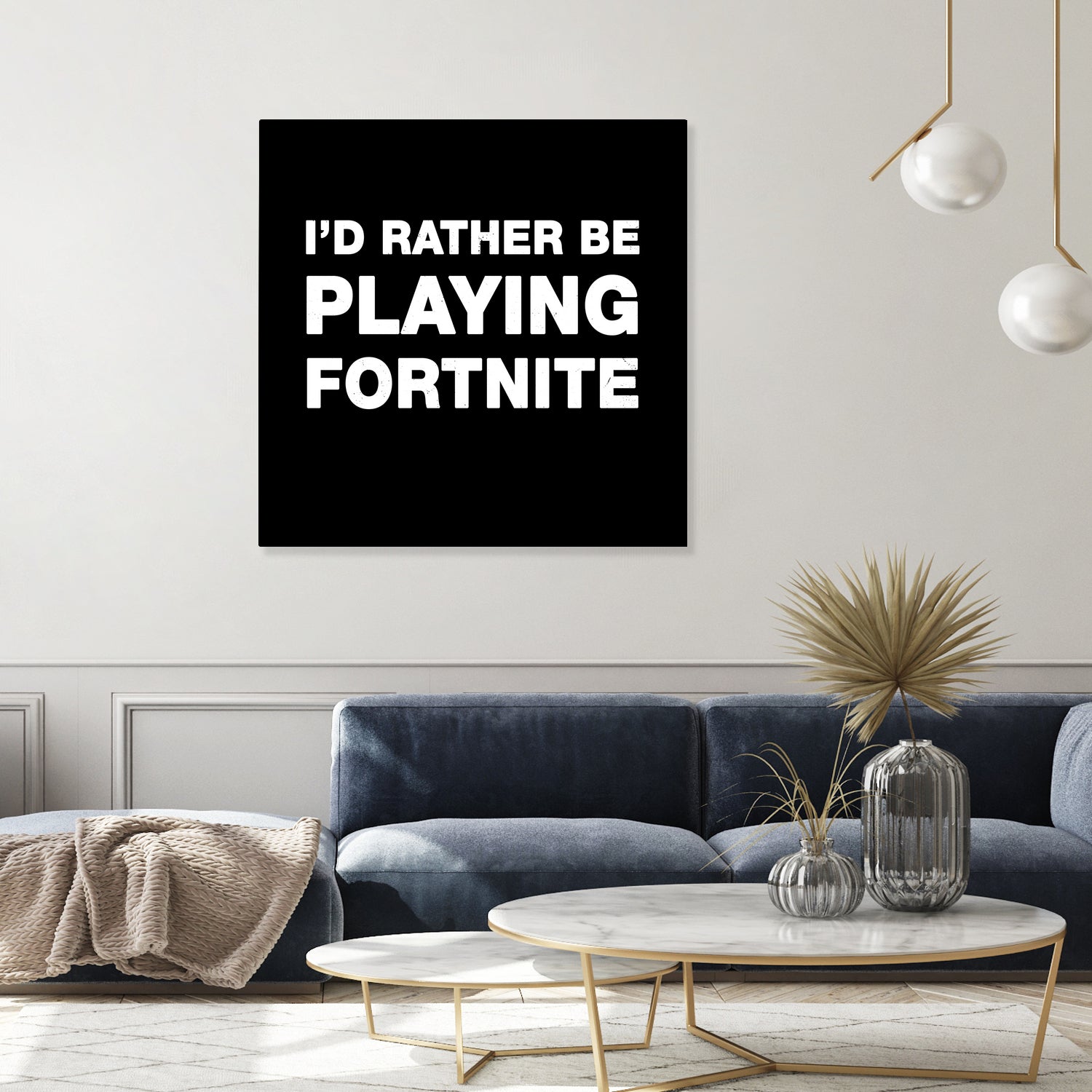 I'd rather be playing Fortnite by Cattoc C on GIANT ART - blue typography