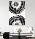 Gray Black White Agate with Rose Gold Glitter #2 #gem #decor by Anita & Bella Jantz on GIANT ART - gray photo illustration