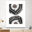 Gray Black White Agate with Rose Gold Glitter #2 #gem #decor by Anita & Bella Jantz on GIANT ART - gray photo illustration