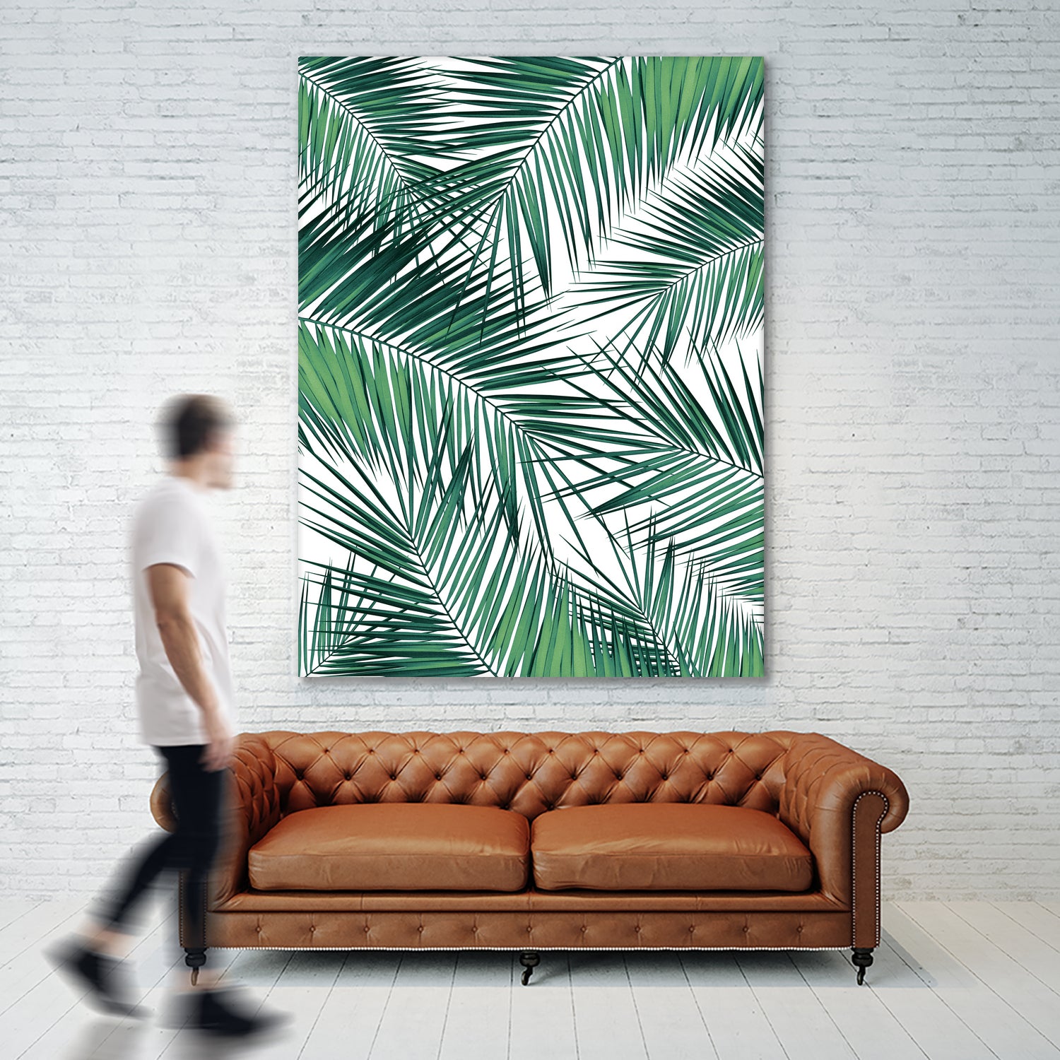 Palm Leaves - Green Cali Vibes #2 #tropical #decor #art by Anita & Bella Jantz on GIANT ART - green photo illustration