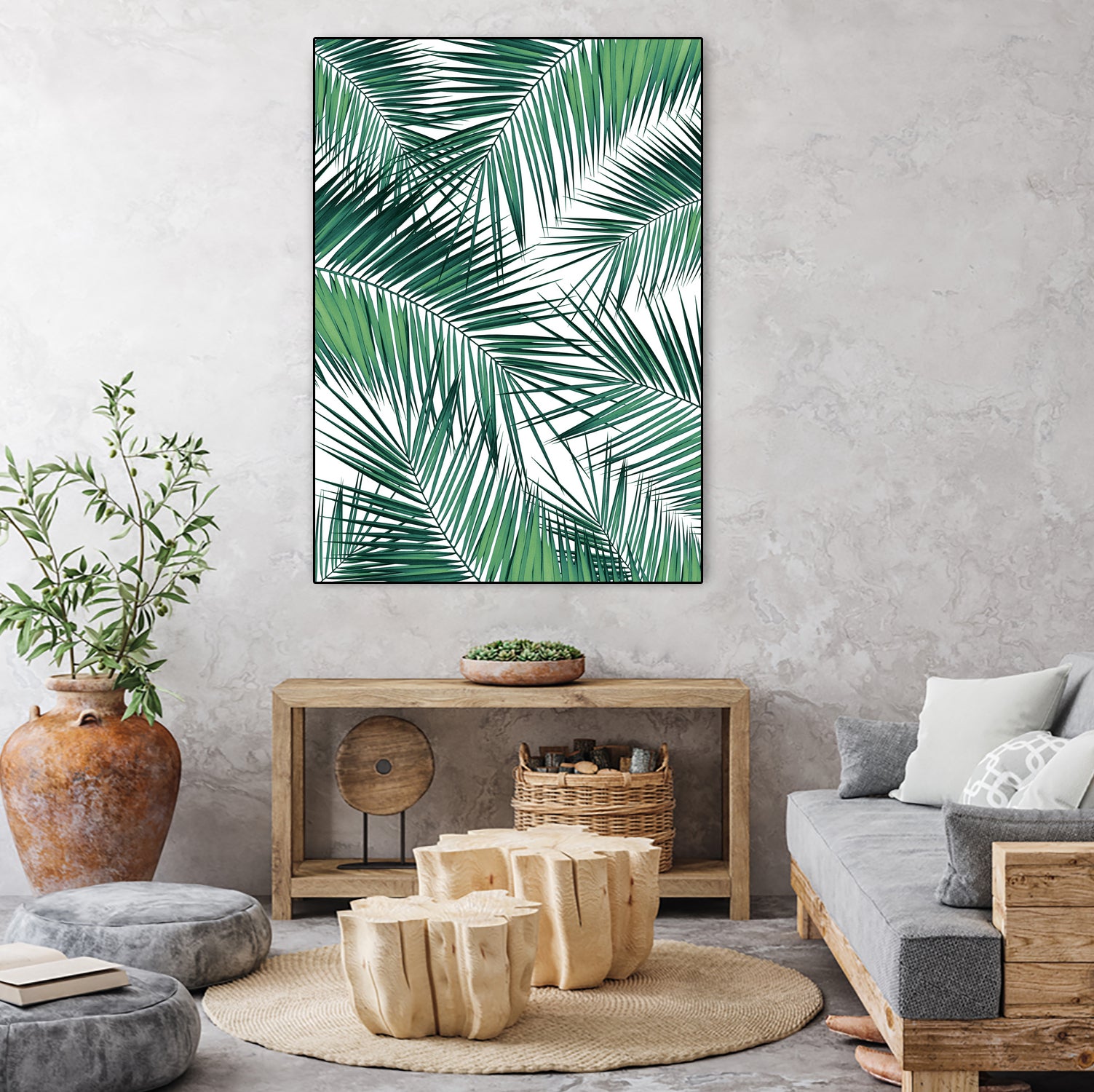 Palm Leaves - Green Cali Vibes #2 #tropical #decor #art by Anita & Bella Jantz on GIANT ART - green photo illustration