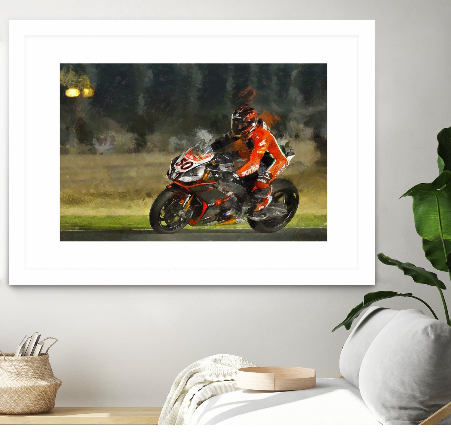 Motorcycle lover by jerome peloso on GIANT ART - orange digital painting