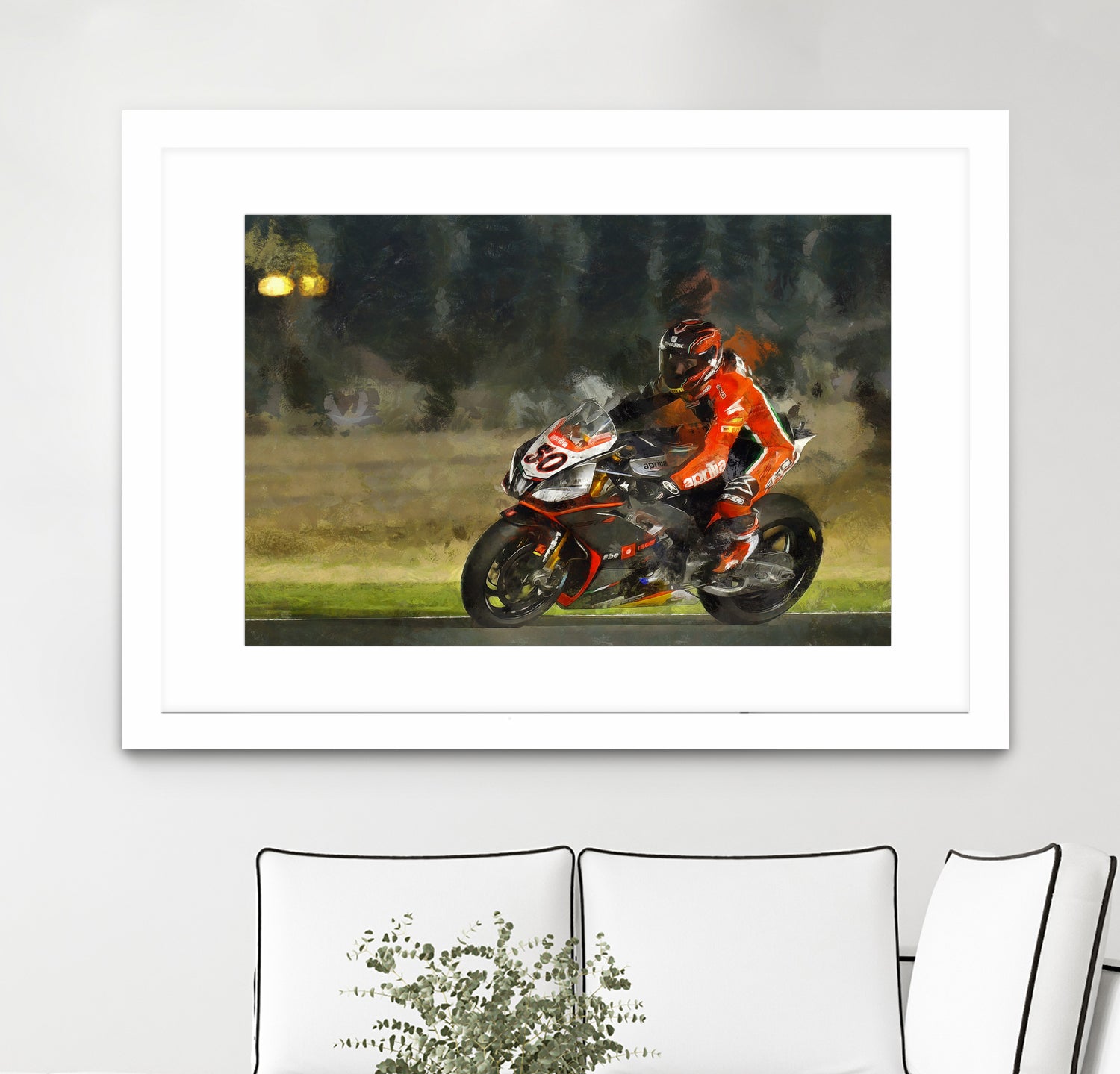 Motorcycle lover by jerome peloso on GIANT ART - orange digital painting