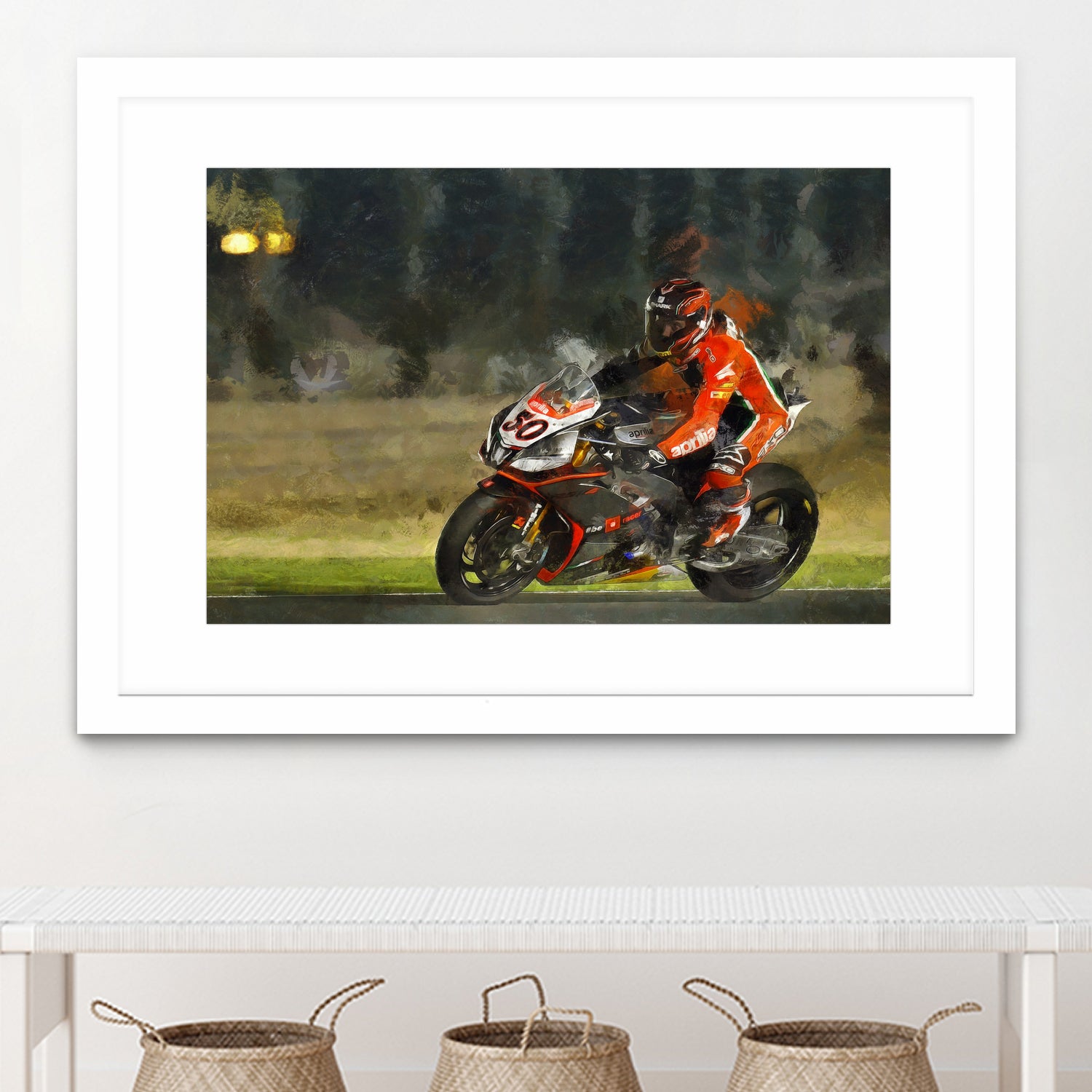 Motorcycle lover by jerome peloso on GIANT ART - orange digital painting