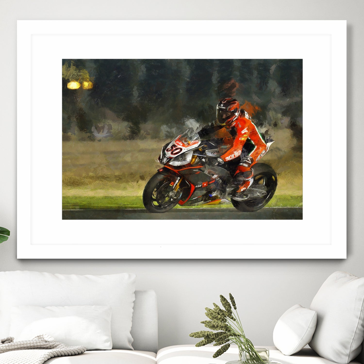 Motorcycle lover by jerome peloso on GIANT ART - orange digital painting