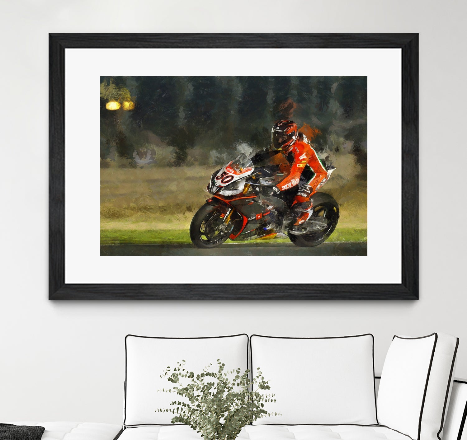 Motorcycle lover by jerome peloso on GIANT ART - orange digital painting