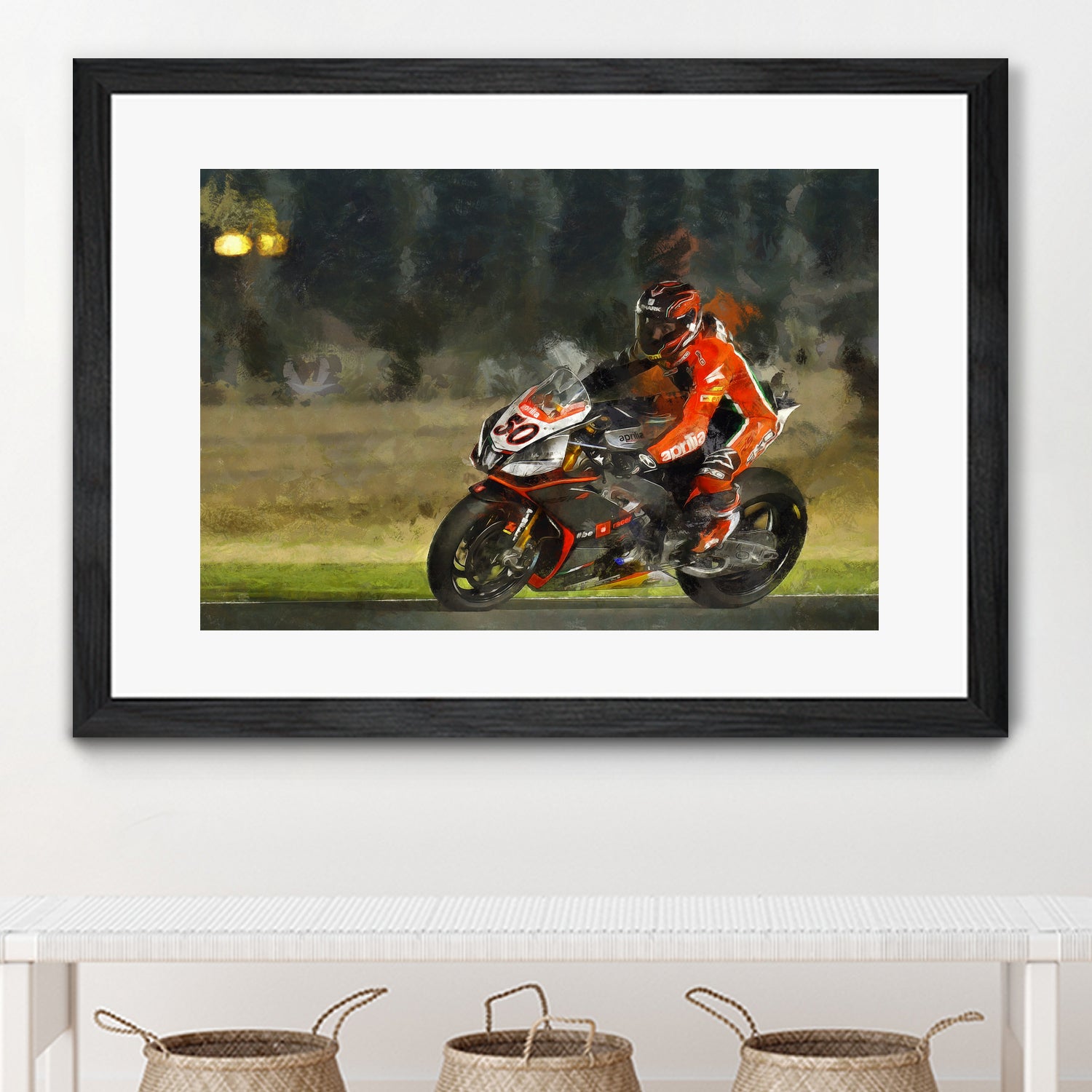 Motorcycle lover by jerome peloso on GIANT ART - orange digital painting