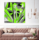 Grey-light-green geometry by Dmitry Chernov on GIANT ART - green digital painting