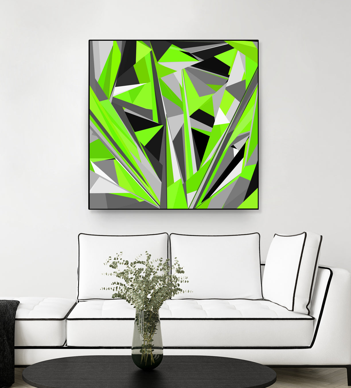 Grey-light-green geometry by Dmitry Chernov on GIANT ART - green digital painting